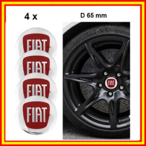 Set 4 x Emblemas Metal adhesivas central de rueda para Fiat 500