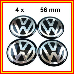 Set 4 x Emblemas 56 mm Metal adhesivas central de rueda para VW