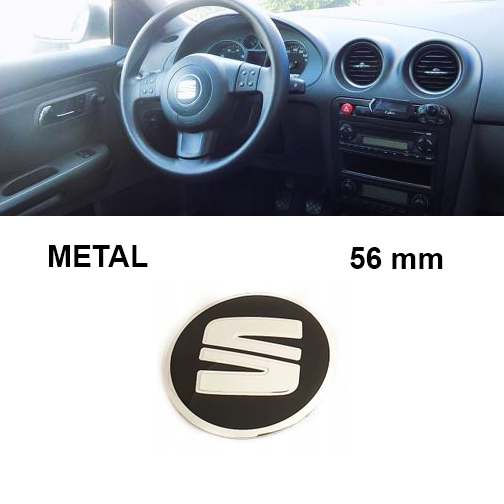 Emblema metal adhesiva Seat para volante